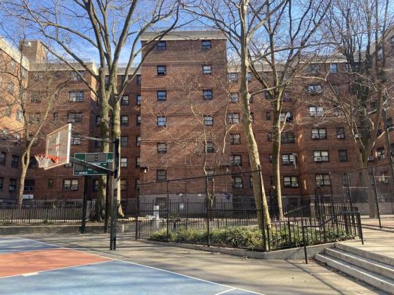 Bennerson Playground basketball court behind Amsterdam Houses. Photo: Stephan Russo