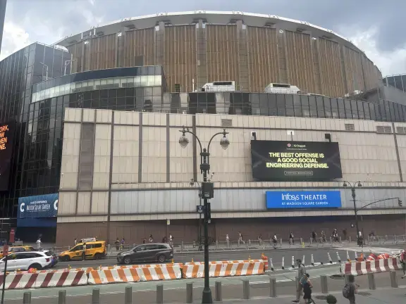 The Madison Square Garden Theater, now called the Infosys Theater, on the Eighth Ave. side of Penn Station will be torn down but the world’s most famous arena itself will remain atop the proposed new station.