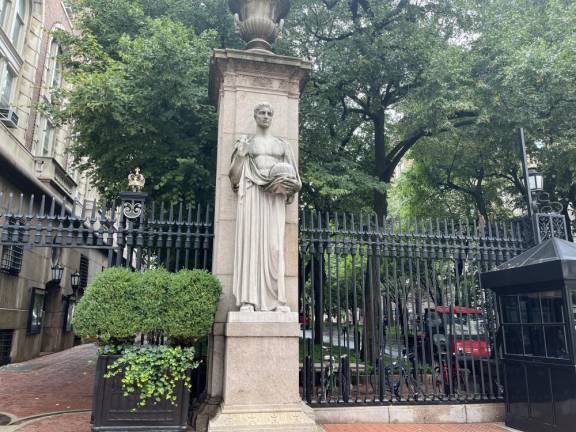 At the gates of Columbia University. Photo: Kay Bontempo