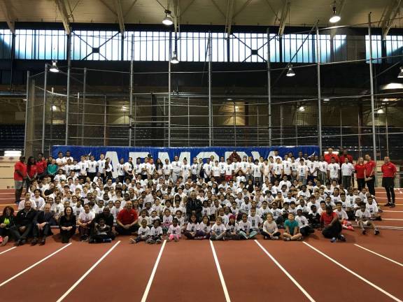 On “Ida Keeling Day” in mid-December, when 102-year-old Keeling, a native of Harlem, spoke with kids at The Armory in Washington Heights. Keeling, who established the world record in the 100m dash for women 100 and over in 2016 at the Penn Relays, met with children who participate in The Armory’s CityTrack and Little Feet Program. Photo courtesy of The Armory