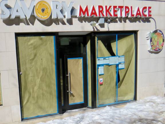 Council member Gale Brewer points out that some stores that look to be closed at first glance, are actually undergoing renovations, such as this Savory Marketplace store.
