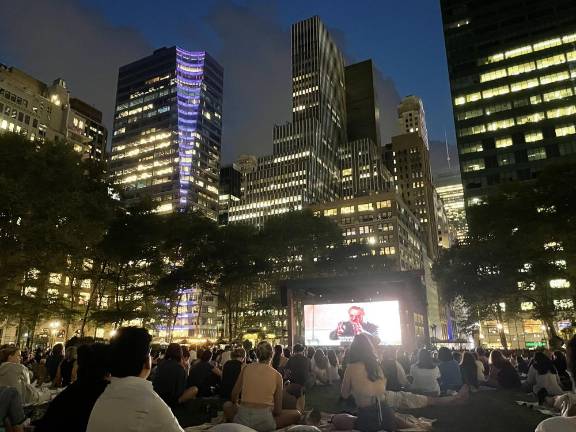 The scene at Bryant Park at night. Photo: Shantila Lee