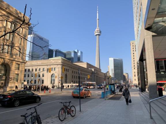 Downtown Toronto looking towards the iconic CN Tower. Photo: Ralph Spielman.
