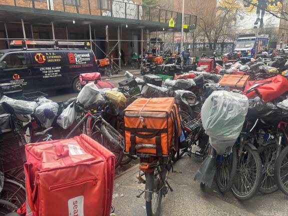 E-bike clutter on eleventh street between First Ave and Ave. A.