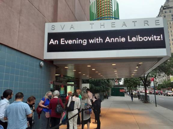 A long line formed early to hear Annie Leibovitz talk about her new book Wonderland at the SVA Theatre in Chelsea in June. Photo: Karen Camela Watson