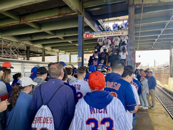 Fans arrive for opening day at Citifield.