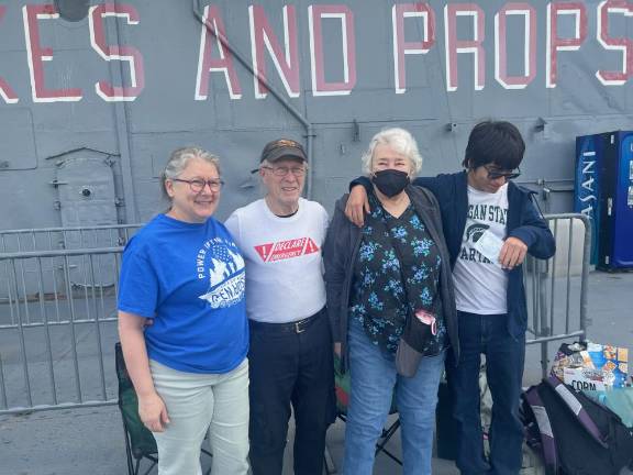 Sid (second from left), a climate activist, came in from New Jersey to watch the eclipse with his family.