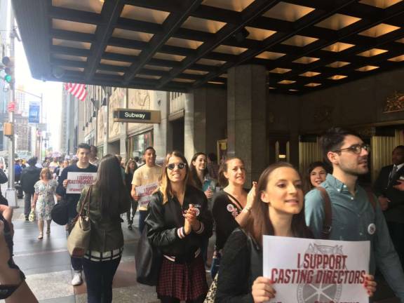 Protesting in front of Radio City Music Hall. Photo: Madeleine Thompson