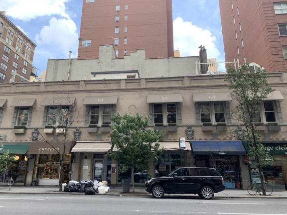 Five businesses to close at 1167 Madison Avenue. From left to right: H.L. Purdy Opticians, Chuckies, Ristorante Morini, Premier Cru Wine Merchants, and Prestige Cleaners. Photo: Ema Schumer