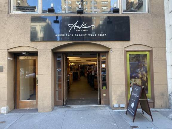 Acker wines on West 72nd Street. Photo: Stephan Russo
