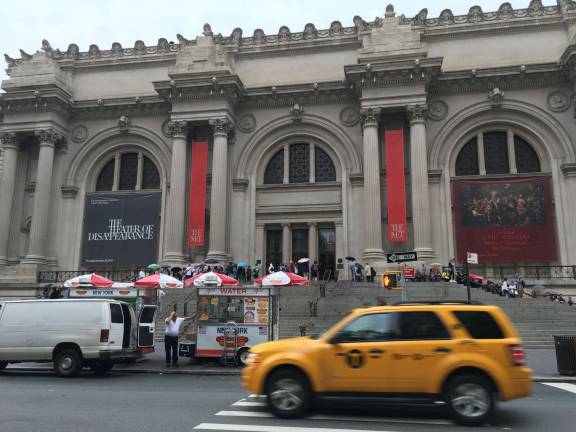 Met steps, yellow taxi. Photo: Lorraine Duffy Merkl
