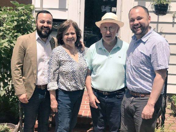 Council Member Corey Johnson (right), whose political base is in Chelsea, campaigned with then-candidate and now Council Member-elect Francisco Moya (left) in Corona, Queens, in June. Johnson, who is running for City Council speaker, donated $2,750 to his campaign and campaigned on his behalf. His Manhattan rivals for the speaker post, members Mark Levine and Ydanis Rodriguez, also contributed to Moya's campaign. Photo: Twitter/@CoreyinNYC ?