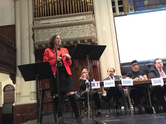 Roughly 70 people attended an April 25 town hall hosted by City Council Member Helen Rosenthal at West Park Presbyterian Church. Photo: Razi Syed&#xa0;