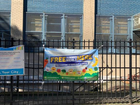 Free breakfast and lunch &#x201c;for everyone 18 years old and under&#x201d; are available at more than 1,200 sites in the city, including P.S. 9 Sarah Anderson, at 100 West 84th Street. Photo: Ema Schumer