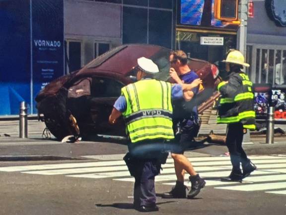 Richard Rojas, the driver of a Honda Accord that plowed through a crowded Times Square sidewalk, killing one person and injuring 22, has been charged with one count of second-degree murder, 20 counts of second-degree attempted murder, and five counts of aggravated vehicular homicide. Photo: Francisco D&#xed;az De Azevedo