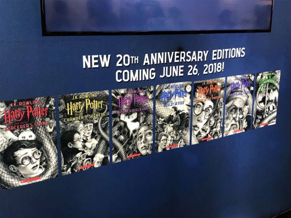 The 20th anniversary editions of the Harry Potter series, with cover art by Brian Selznick. Photo: Alizah Salario