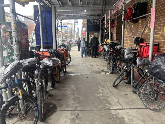 Bikes are on the north side of E. 11th St. as well.
