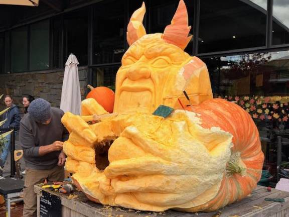 The devil is here: New York Botanical Garden got into the Halloween spirit early as well, with its Oct. 18 pumpkin-carving contest. The pumpkin above was carved by Adam Bierton.