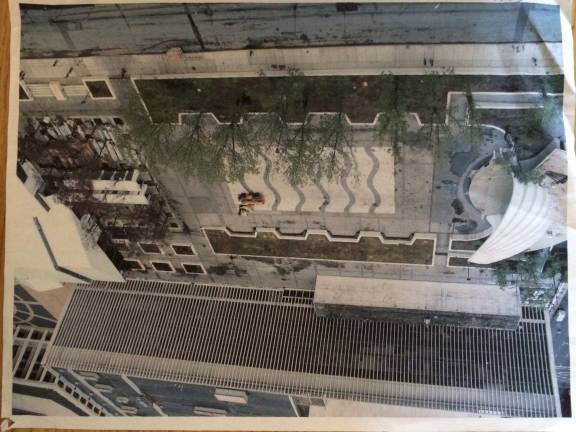 One of Cleo Dana's many photos showing the &quot;after&quot; version of Damrosch Park from her apartment.