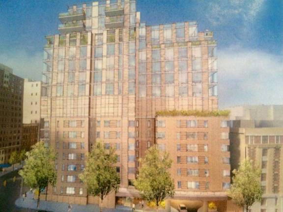 A rendering of the Kalikow Group's proposed 10-story condo addition to an existing six-story, rent stabilized building at 711 West End Avenue. The project has already received approval from the Dept. of Buildings.