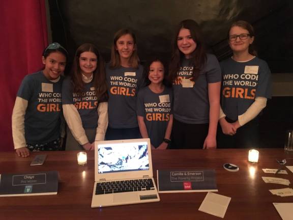 GirlCoders from left to right: Sofia Basilio, Chaya Trapedo, Kayla Massick, Georgia Green, Camille Lurie, Emerson Davis. Photo: Lorraine Duffy Merkl