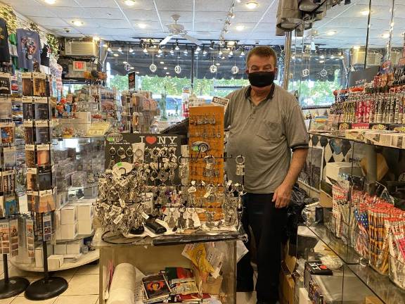 Alper Tutus inside his store. Since there has been an unprecedented decline in tourism due to the pandemic, his business has struggled. Photo: Sami Roberts