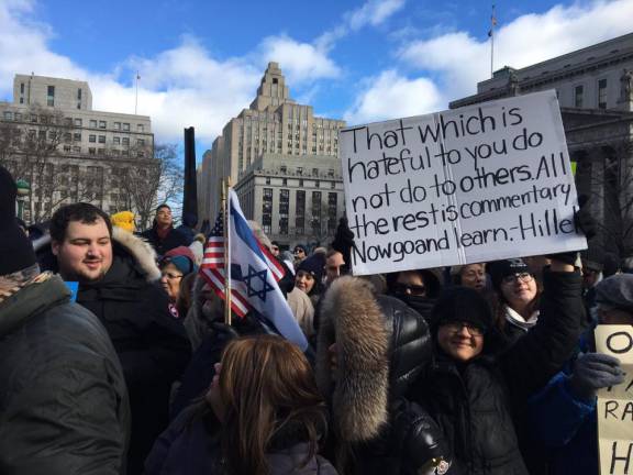 At the rally at Foley Square.