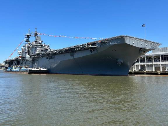 The USS Wasp, the largest ship in this year’s Fleet Week celebration, docked on Pier 88 on West 48th St.on May 24th. Photo: Alessia Girardin