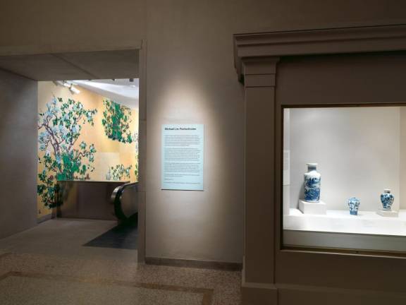 Installation view of “Pentachrome” by Michael Lin, on view at The Metropolitan Museum of Art. Photo by Paul Lachenauer, courtesy of The Met