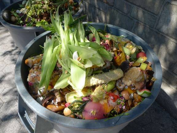 Composting material at the Union Square Market. Photo: Liz Neumark