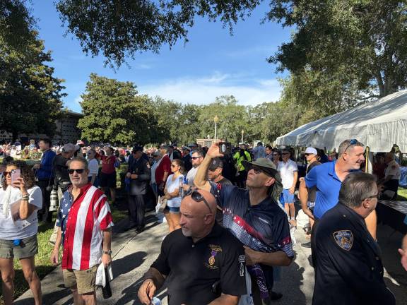 Some of the more 2,000 people at Curlew Hills Memory Gardens 9/11 ceremony.