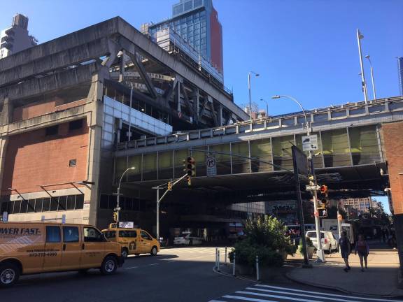 The Port Authority Bus Terminal, as seen from the northwest corner of West 41st St. and Ninth Ave.