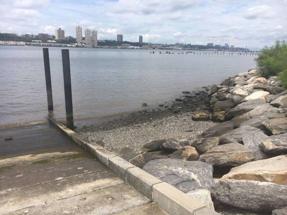 The Hudson River near West 59th Street is one of 65 locations around the city surveyed by the Volunteer Beach Floatable Program, which is run through the city's Department of Environmental Protection. Photo: Michael DeSantis