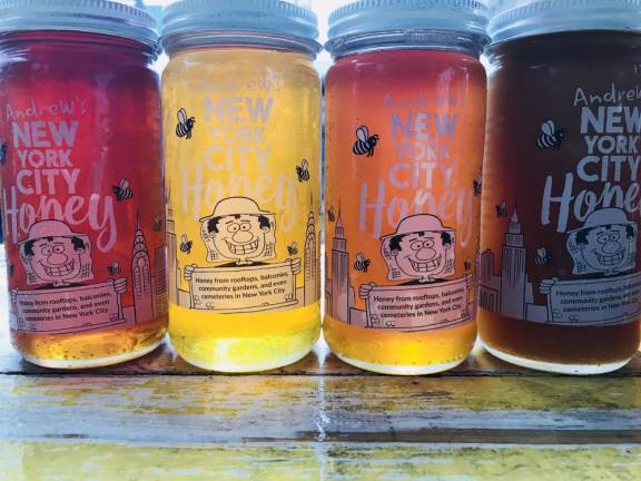 Jars of Andrew’s New York City Honey.