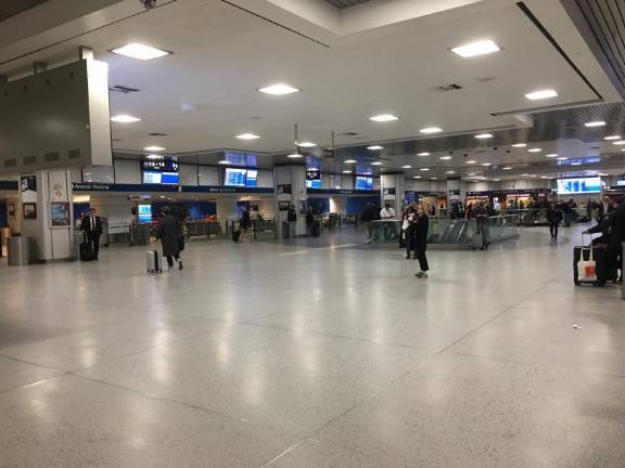 Sign of the times. Penn Station main floor, 4:30 p.m., Tuesday, March 10, 2020.