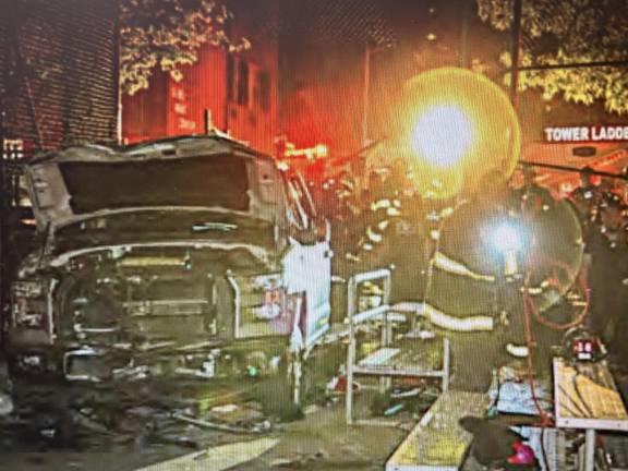 The deadly crash in Corlears Hook Park on the Lower East Side on the evening of July 4, 2024 claimed four lives. Six firefighters who undertook a complex extraction of four victims trapped under a pickup truck were honored at the FDNY’s annual Medal Day ceremony on June 4.