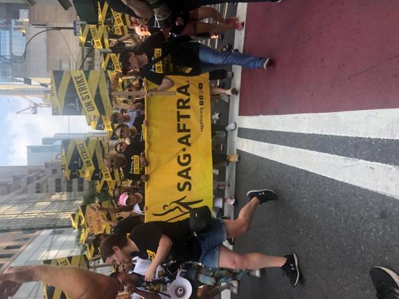 Striking SAG-AFTRA actors and their supporters were the most boisterous marchers in the Labor Day parade up Fifth Ave. on Sept. 9. Photo: Keith J. Kelly