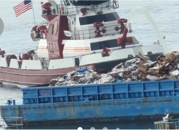 A fire on a sanitation barge at Pier 99 triggered a huge FDNY response. Fortunately, the barge was not occupied and there were no injuries reported.