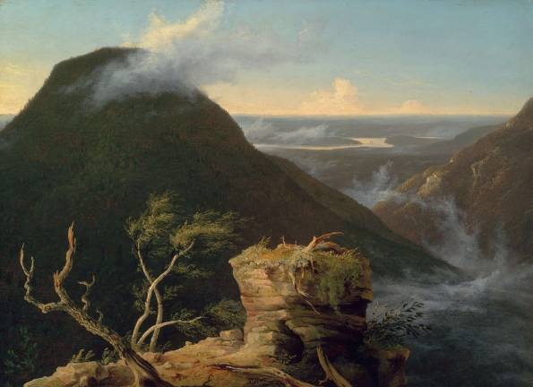 Thomas Cole (American [born England], Lancashire 1801&#x2013;1848 Catskill, New York). &quot;View of the Round-Top in the Catskill Mountains (Sunny Morning on the Hudson),&quot; 1827. Oil on panel, 18 5/8 x 25 3/8 in. (47.3 x 64.5 cm). Museum of Fine Arts, Boston, Gift of Martha C. Karolik for the M. and M. Karolik Collection of American Paintings, 1815&#x2013;1865 (47.1200). Photograph &#xa9; Museum of Fine Arts, Boston.