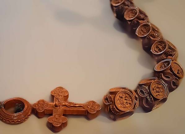 A decade of rosary beads that was a prized possession of Henry VIII and Katherine of Aragon. Photo: Adel Gorgy