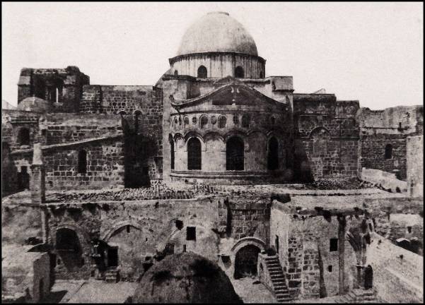 Auguste Salzmann&#x2019;s photograph of the Church of the Holy Sepulchre is rich with historic and architectural details. Photo: Adel Gorgy