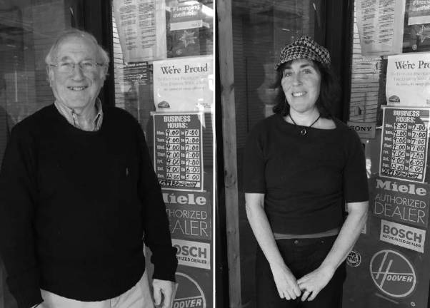Jen Rubin and her father, Alan, in front of Radio Clinic on Broadway and 98th Street. Photo courtesy Jen Rubin