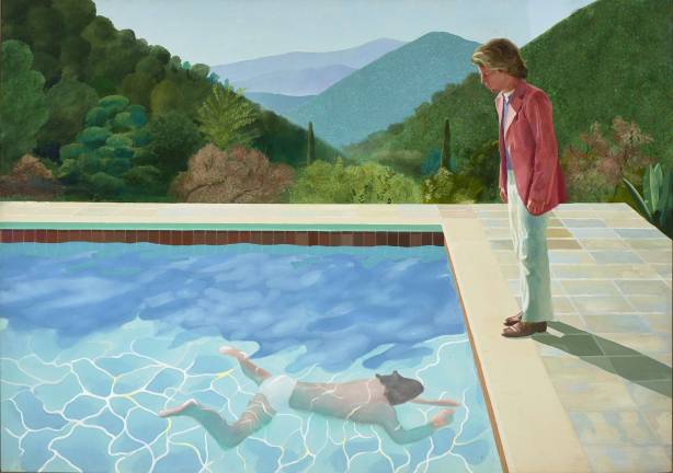 David Hockney, &quot;Portrait of an Artist (Pool with Two Figures).&quot; 1972, acrylic on canvas. The Lewis Collection. &#xa9; David Hockney. Photo: Art Gallery of New South Wales / Jenni Carter