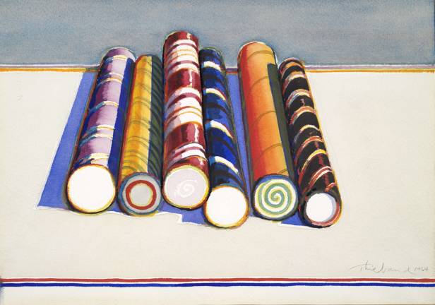 &quot;Candy Sticks,&quot; 1964, watercolor and graphite. Yale University Art Gallery, Bequest of Susan Morse Hilles. &#xa9; Wayne Thiebaud/Licensed by VAGA, New York, N.Y.