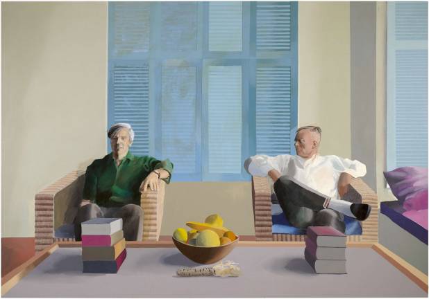 David Hockney, &quot;Christopher Isherwood and Don Bachardy.&quot; 1968, acrylic on canvas. Private collection. &#xa9; David Hockney