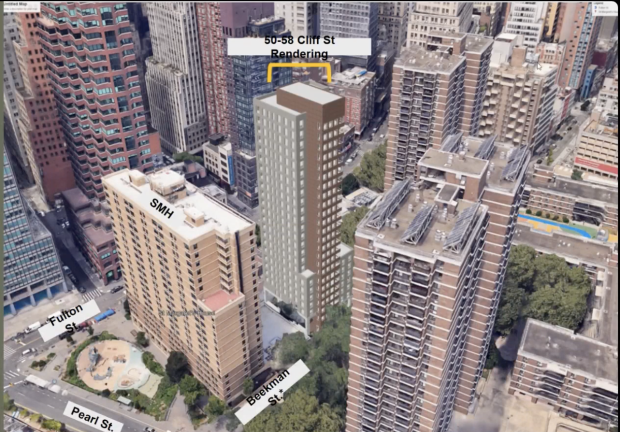 Project rendering presented at 1/12 CB 1 meeting