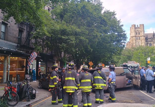 Firefighters at scene of deadly crash.