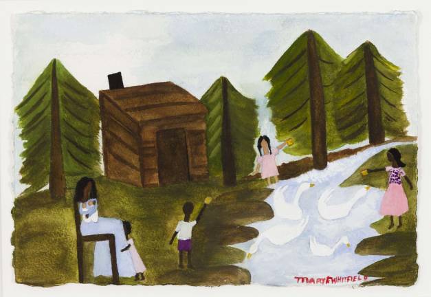 Mary F. Whitfield&#x2019;s &#x201c;4 Swans in Alabama,&#x201d; June 2003. Phyllis Stigliano Art Projects. Photo courtesy of Jeanette May.