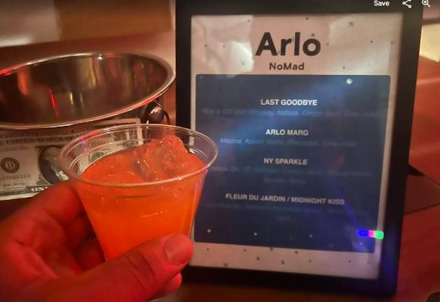 Exotic drinks added to spice to the celebration at Arlo NoMad, which featured a rooftop bar and indoor lounges, something that the frozen revelers down on Times Square miss out on.