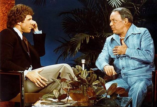 Bill Boggs interviewing Frank Sinatra. Photo courtesy of Bill Boggs